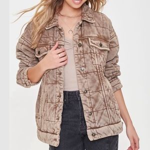 Forever 21 Mineral Wash Quilted Jacket